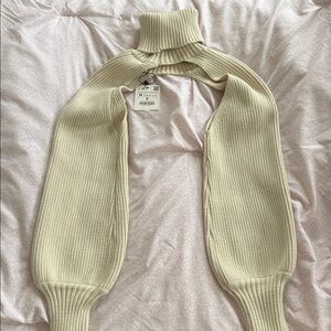 Zara Cream Ribbed Knit Shrug